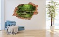 FOTOTAPETA 3D SAMOPRZYLEPNA naklejka na ścianę ZIELONY LAS POTOK W LESIE