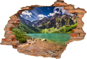 Naklejka na ścianę dziura 3d GÓRY POTOK GÓRSKI