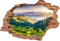 FOTOTAPETA 3D SAMOPRZYLEPNA naklejka dziura w ścianie WZGÓRZA WIDOK GÓRY