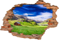 FOTOTAPETA 3D SAMOPRZYLEPNA naklejka do salonu DOMEK W GÓRACH GÓRY