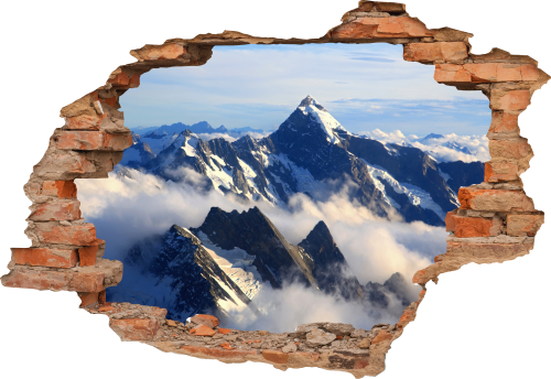 FOTOTAPETA 3D SAMOPRZYLEPNA naklejka na ścianę GÓRY ZIMA SZCZYTY ŚNIEG