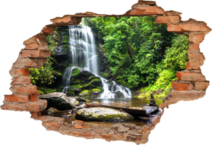 FOTOTAPETA 3D SAMOPRZYLEPNA naklejka dekoracyjna WODOSPAD NATURA LAS 