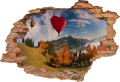 FOTOTAPETA 3D SAMOPRZYLEPNA naklejka ścienna do salonu WZGÓRZA BALONY GÓRY