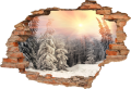 NAKLEJKA DZIURA 3D SAMOPRZYLEPNA ZIMA W GÓRACH NATURA LAS
