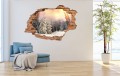 NAKLEJKA DZIURA 3D SAMOPRZYLEPNA ZIMA W GÓRACH NATURA LAS