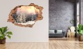 NAKLEJKA DZIURA 3D SAMOPRZYLEPNA ZIMA W GÓRACH NATURA LAS