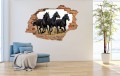 FOTOTAPETA 3D SAMOPRZYLEPNA naklejka na ścianę dekoracyjna CZARNE KONIE