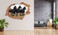 FOTOTAPETA 3D SAMOPRZYLEPNA naklejka na ścianę dekoracyjna CZARNE KONIE