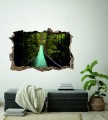 FOTOTAPETA Dziura 3D naklejka ścienna DEKORACYJNA most linowy las