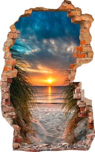 FOTOTAPETA 3D SAMOPRZYLEPNA naklejka ścienna ZACHÓD SŁOŃCA NA PLAŻY