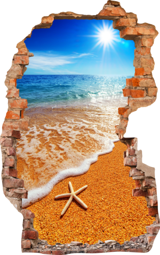 FOTOTAPETA 3D SAMOPRZYLEPNA naklejka ścienna POMARAŃCZOWA PLAŻA