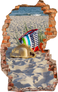 FOTOTAPETA 3D SAMOPRZYLEPNA naklejka ścienna TORBA PLAŻOWA