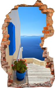 FOTOTAPETA 3D SAMOPRZYLEPNA naklejka ścienna WIDOK MORZA ZE SCHODÓW