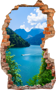 FOTOTAPETA 3D SAMOPRZYLEPNA naklejka ścienna BŁĘKITNE JEZIORO