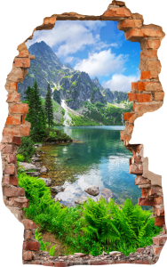 FOTOTAPETA 3D SAMOPRZYLEPNA naklejka ścienna ZIELEŃ I JEZIORO