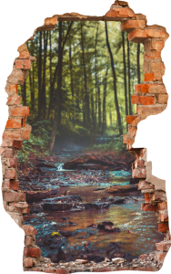 FOTOTAPETA 3D SAMOPRZYLEPNA naklejka ścienna STRUMYK W LESIE