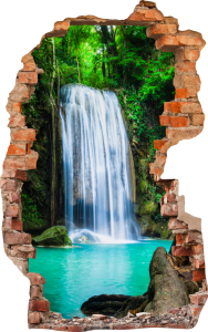 FOTOTAPETA 3D SAMOPRZYLEPNA naklejka ścienna WODOSPAD W DŻUNGLI