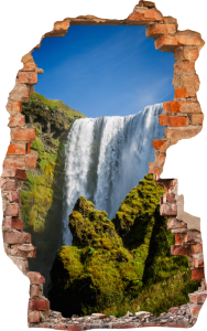 FOTOTAPETA 3D SAMOPRZYLEPNA naklejka ścienna WODOSPAD MIĘDZY 