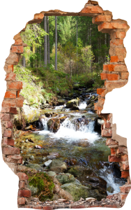 FOTOTAPETA 3D SAMOPRZYLEPNA naklejka ścienna KAMIENNA RZEKA