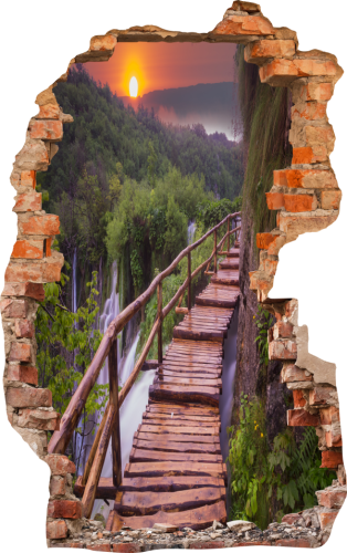 FOTOTAPETA 3D SAMOPRZYLEPNA naklejka ścienna MOST I MAGICZNY ZACHÓD SŁOŃCA