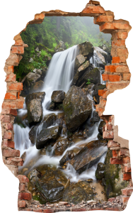 FOTOTAPETA 3D SAMOPRZYLEPNA naklejka ścienna STROMY WODOSPAD