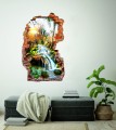 FOTOTAPETA 3D SAMOPRZYLEPNA naklejka ścienna KOLOROWY LAS I WODOSPAD