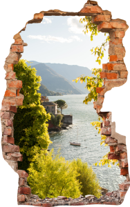 FOTOTAPETA 3D SAMOPRZYLEPNA naklejka ścienna ZALEW PRZY MIASTECZKU