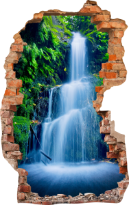 FOTOTAPETA 3D SAMOPRZYLEPNA naklejka ścienna BŁĘKITNA RZEKA I WODOSPAD