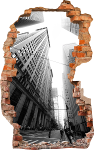 FOTOTAPETA 3D SAMOPRZYLEPNA naklejka ścienna WYSOKIE BUDYNKI W MIEŚCIE