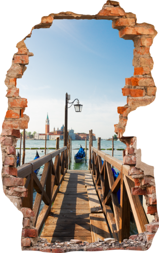 FOTOTAPETA 3D SAMOPRZYLEPNA naklejka ścienna MAŁY DREWNIANY POMOST