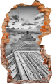 FOTOTAPETA 3D SAMOPRZYLEPNA naklejka ścienna CZARNO BIAŁY POMOST