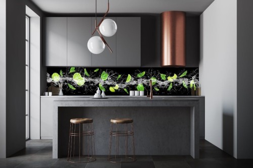 FOTOTAPETA DO KUCHNI ZMYWALNA limonki fala woda limonka energia