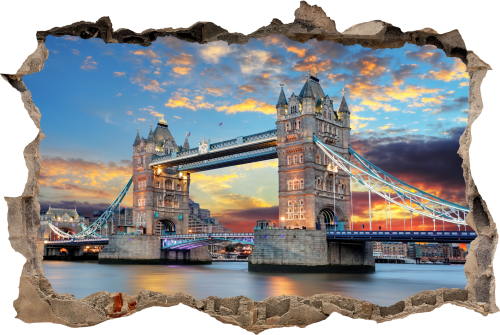 FOTOTAPETA 3D SAMOPRZYLEPNA naklejka ścienna TOWER BRIDGE LONDYN