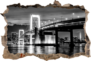 FOTOTAPETA 3D SAMOPRZYLEPNA naklejka ścienna MOST PÓŹNĄ NOCĄ