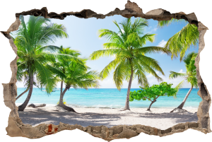 FOTOTAPETA 3D SAMOPRZYLEPNA naklejka ścienna PALMY PRZY MORZU