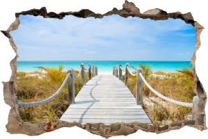 FOTOTAPETA 3D SAMOPRZYLEPNA naklejka ścienna POMOST NA PLAŻY