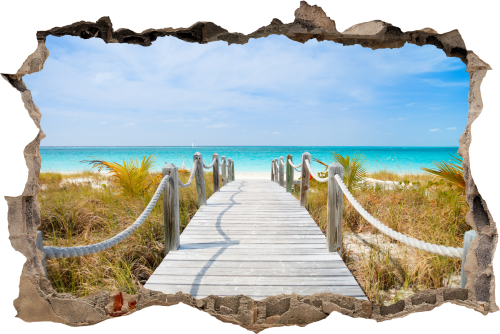 FOTOTAPETA 3D SAMOPRZYLEPNA naklejka ścienna POMOST NA PLAŻY