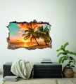 FOTOTAPETA 3D SAMOPRZYLEPNA naklejka ścienna PLAŻOWY ZACHÓD SŁOŃCA