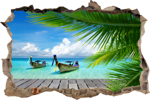 FOTOTAPETA 3D SAMOPRZYLEPNA naklejka ścienna ŁÓDKI NA MORZU