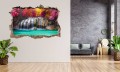 FOTOTAPETA 3D SAMOPRZYLEPNA naklejka ścienna KOLOROWE DRZEWA I WODOSPADY