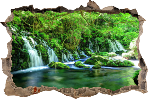 FOTOTAPETA 3D SAMOPRZYLEPNA naklejka ścienna WODOSPAD I ZIELEŃ