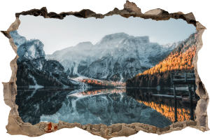 FOTOTAPETA 3D SAMOPRZYLEPNA naklejka ścienna POMOST W GÓRACH ZIMĄ