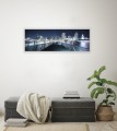 OBRAZ PANORAMICZNY dekoracyjny PANORAMA most miasto nocą