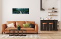 OBRAZ PANORAMICZNY dekoracyjny PANORAMA most w lesie
