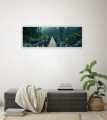 OBRAZ PANORAMICZNY dekoracyjny PANORAMA most w lesie