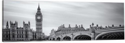 OBRAZ PANORAMICZNY dekoracyjny PANORAMA czarno biały Big Ben