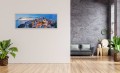 OBRAZ PANORAMICZNY dekoracyjny PANORAMA Santorini Grecja zachód 