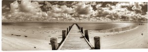 OBRAZ PANORAMICZNY dekoracyjny PANORAMA pomost na morzu