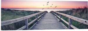 OBRAZ PANORAMICZNY dekoracyjny PANORAMA pomost zachód słońca
