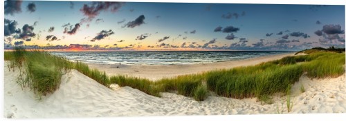 OBRAZ PANORAMICZNY dekoracyjny PANORAMA plaża piasek wydmy